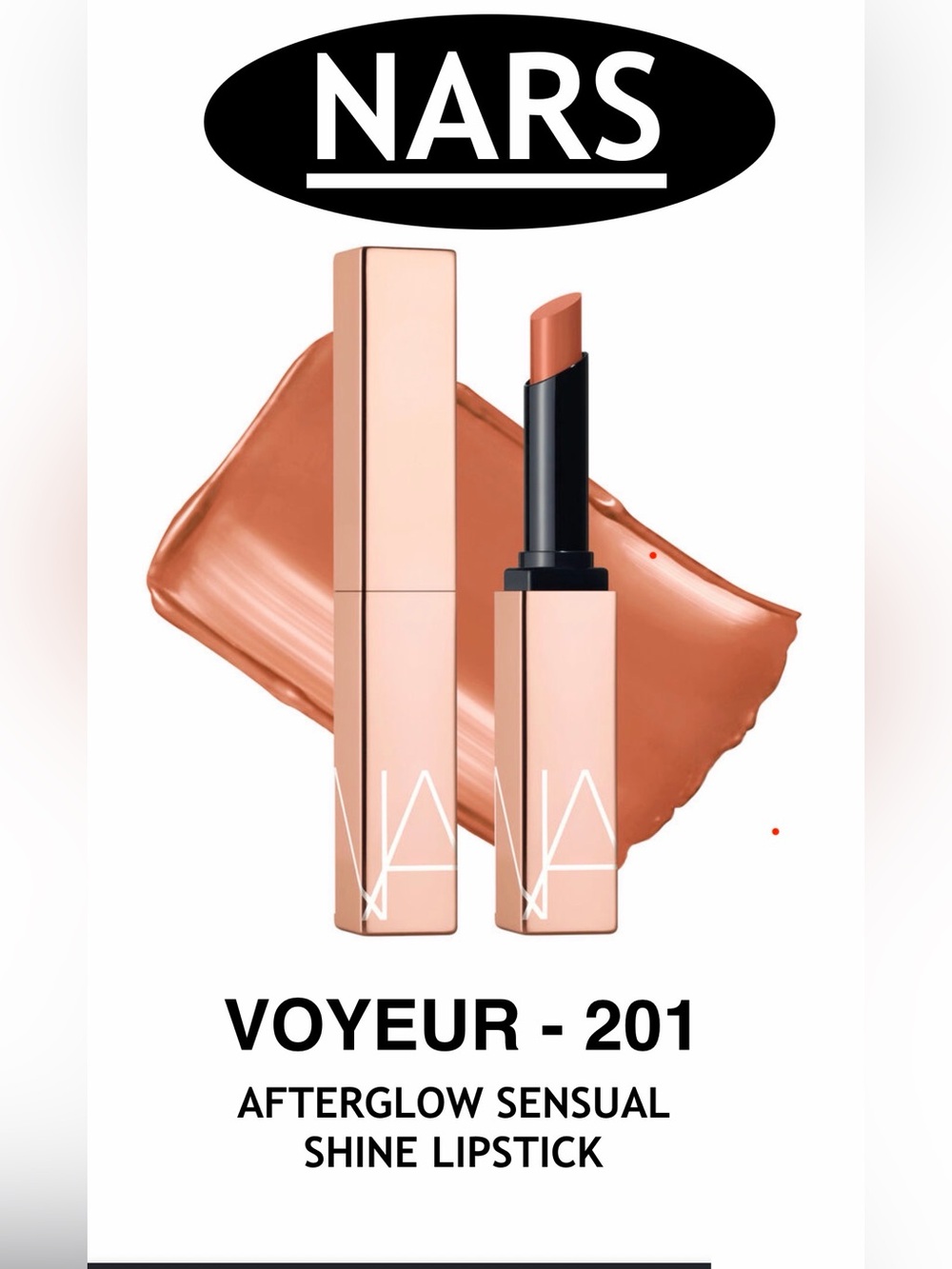 NWT NARS AFTERGLOW SENSUAL SHINE LIPSTICK
201 VOYEUR - Warm Brown, 1.5 g